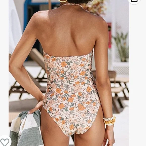 Cupshe Elodie Ditsy Floral Smocked Frill One Piece Swimsuit - Picture 6 of 13